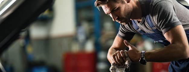 man working on truck